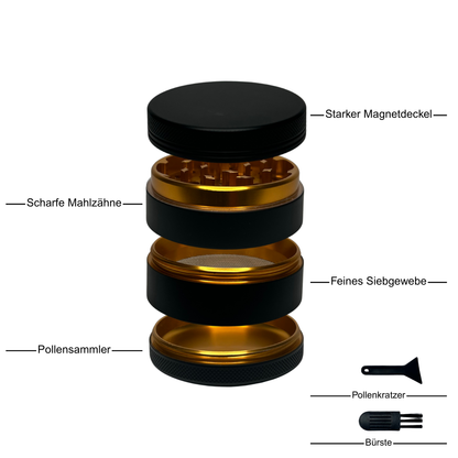 PMW Gummibeschichteter Grinder – 4-teilig | Ø63 mm
